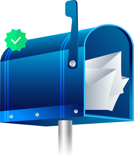 Imagem de uma caixa de correio aberta com uma carta dentro.
